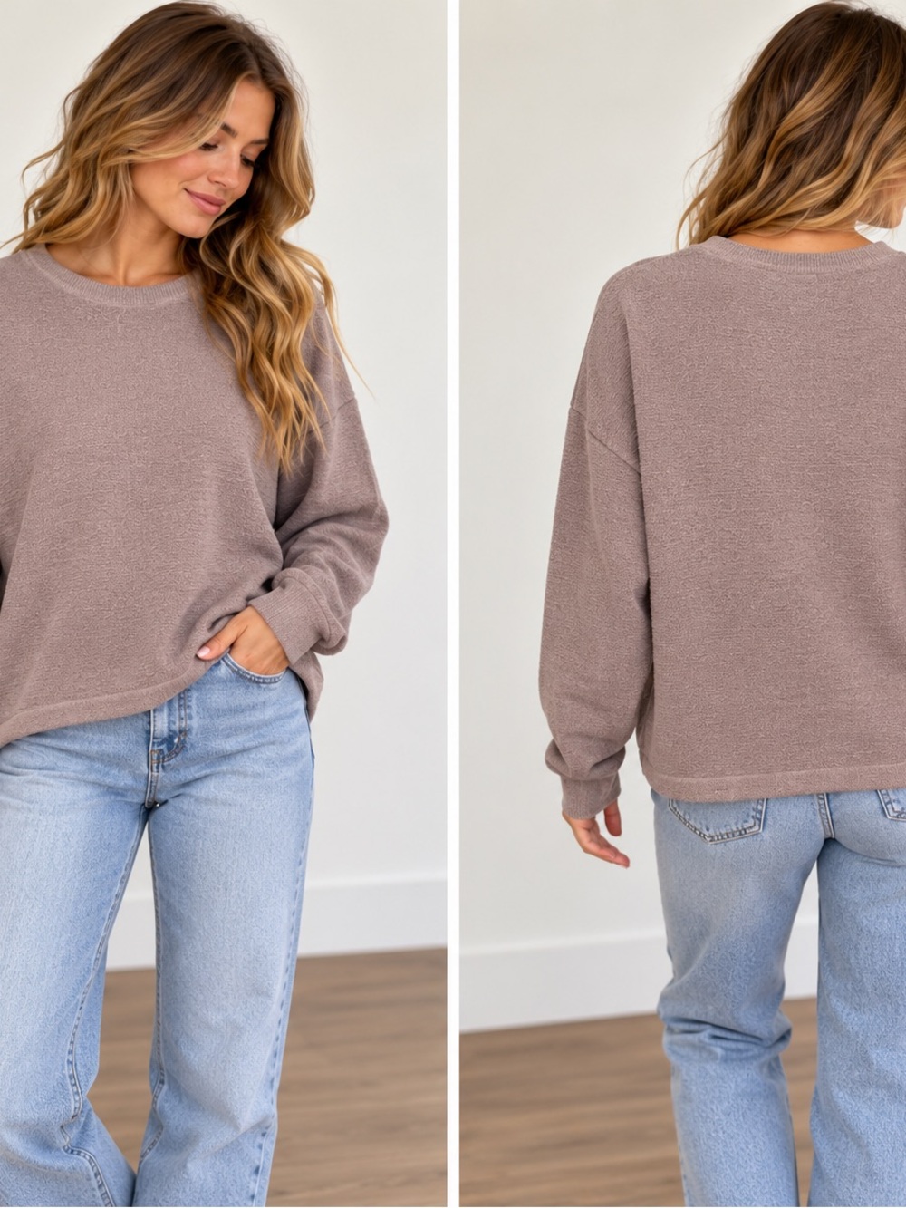 Barefoot Dreams CozyChic Ultra Lite Pullover Sweater XS Taupe